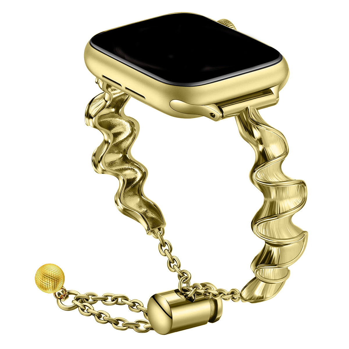 For Apple Watch Ultra Ultra 2 49mm Series 8 7 9 45mm Series 6 5 4 SE SE (2022) 44mm Series 3 2 1 42mm Ribbon Shape Metal Watch Strap For Apple Watch Ultra Ultra 2 49mm Series 8 7 9 45mm Series 6 5 4 SE SE (2022) 44mm Series 3 2 1 42mm Ribbon Shape Metal Watch Strap